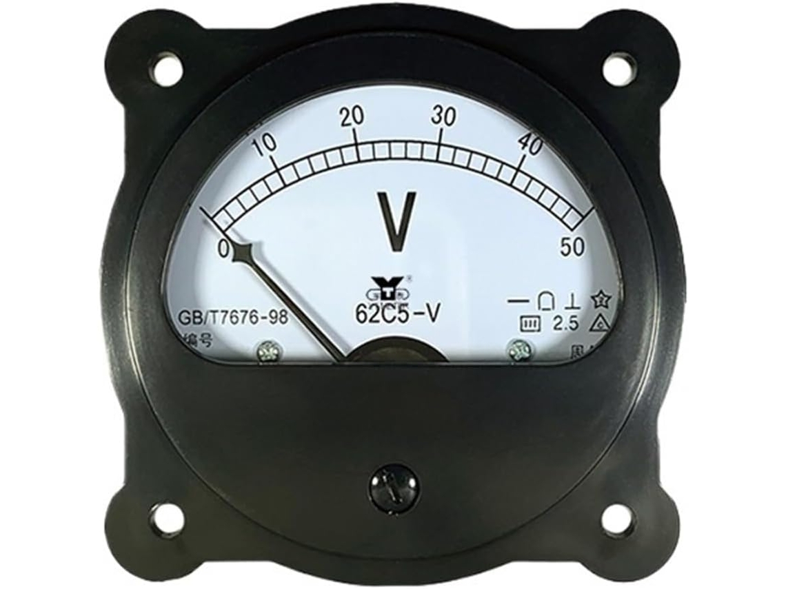 Voltímetro Dc 62c5 Com Ponteiro Circular De 80mm Para Tensões 5v,