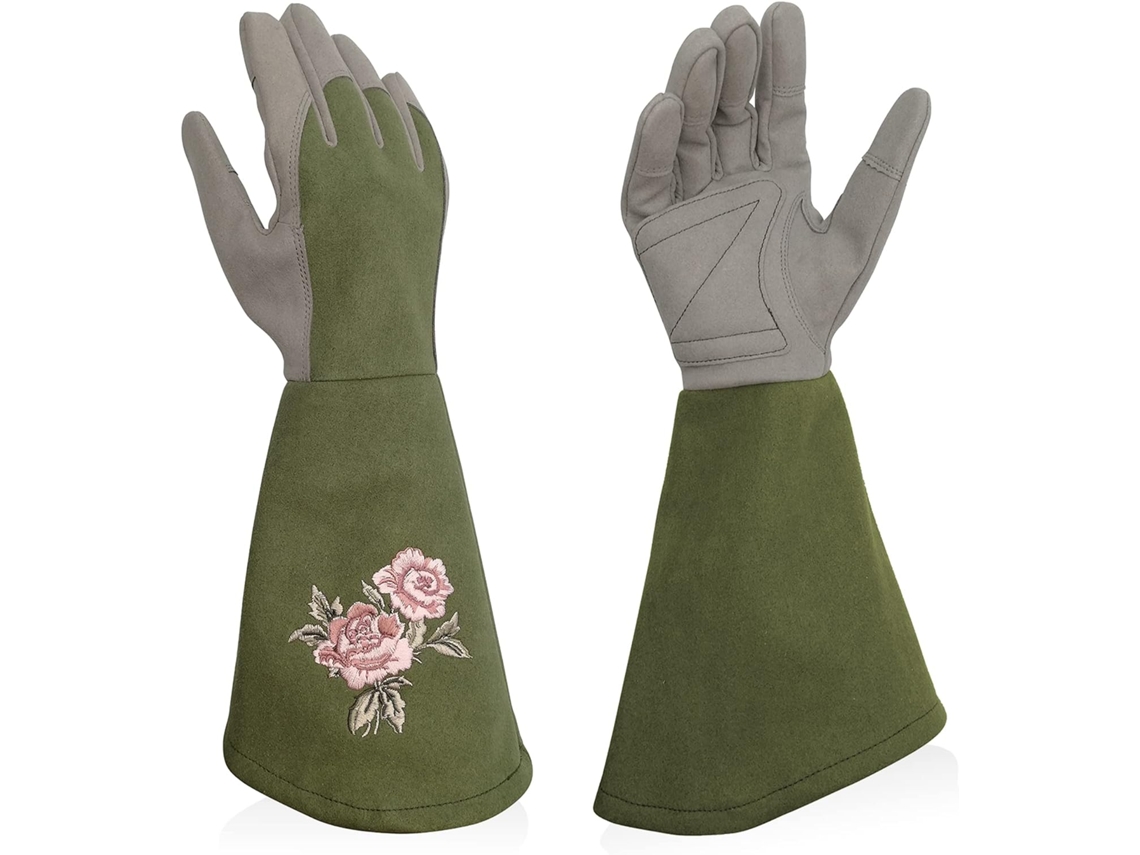 Luvas Femininas de Jardim, Proteção Total Contra Perfurações, Luvas Longas e Resistentes para Trabalho, L Olive Lyx