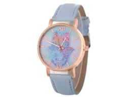 Relógio de quartzo unissex elegante e casual, ideal para presentear casais (azul claro)