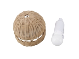 Lâmpada Pendente de Rattan Estilo Nórdico Moderno Tecido à Mão | S/MARCA