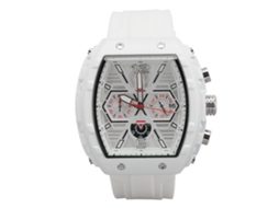 Relógio de Quartzo Masculino Impermeável Pulseira de Silicone para Uso Casual e Negócio Branco