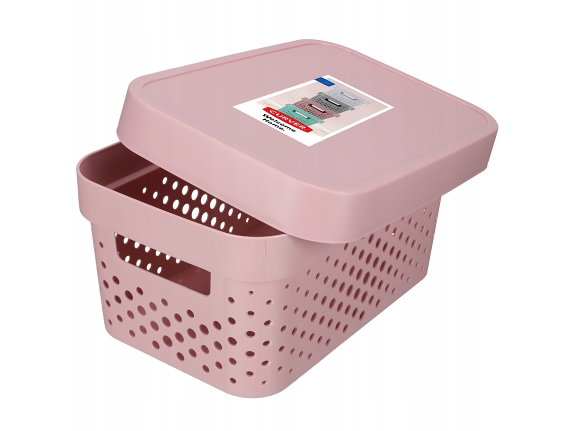 Caja Contenedor Con Tapa Curve 4.5l Rosa Kadax