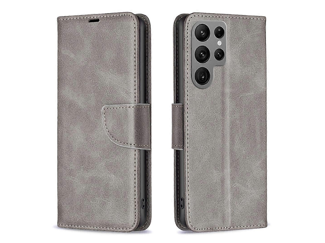 Capa Para Samsung Galaxy S23 Ultra 5g Em Couro Com Textura De Pele De Cordeiro