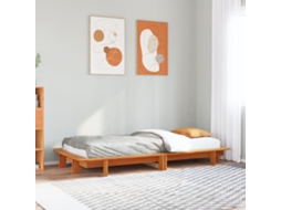 Vidaxl Cama Sem Colchão 100x200 Cm Pinho Maciço Castanho-mel