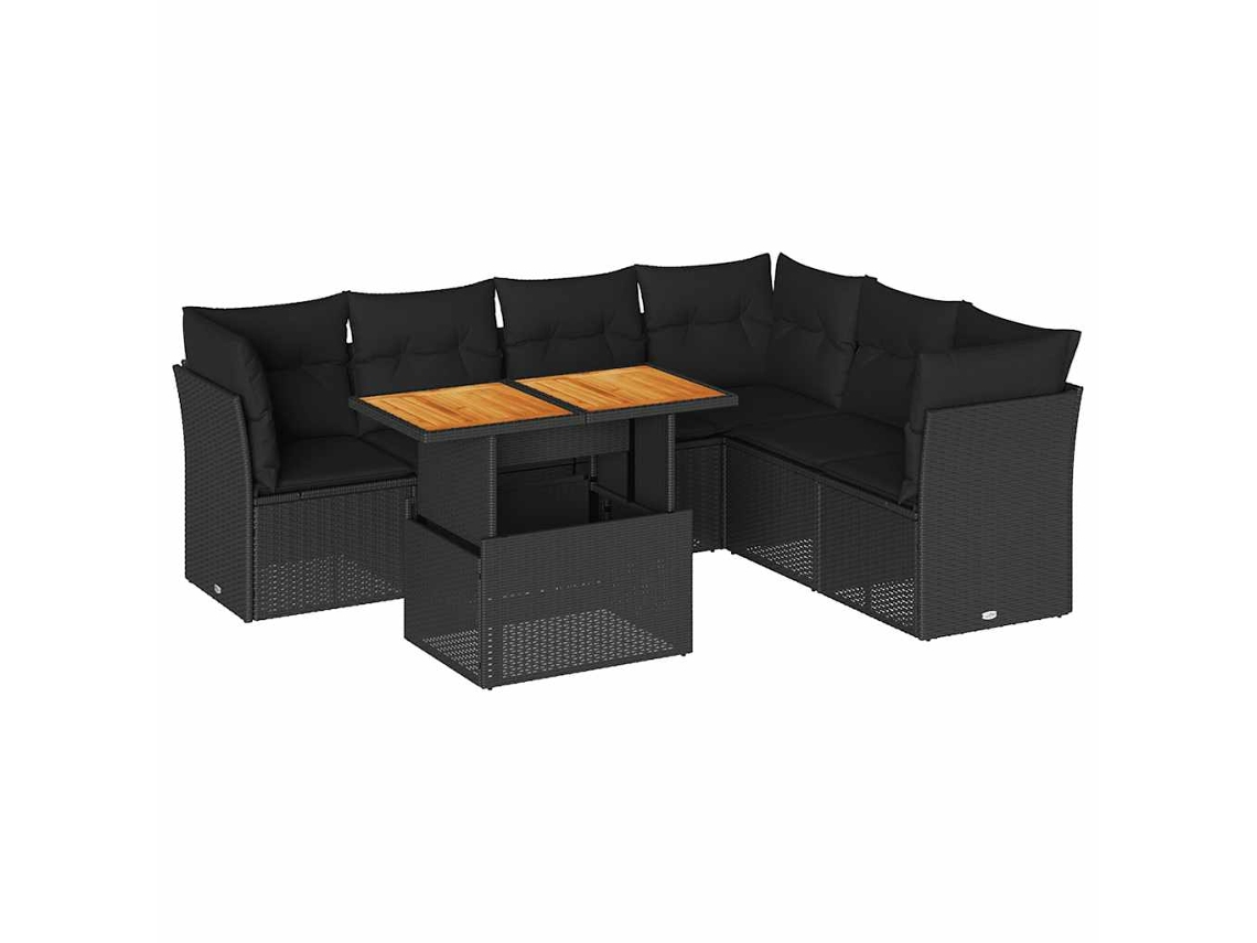 Garden Sofa Set, Garden Sofa Sets Vidaxl Preto Rattan / Vime (n/a)