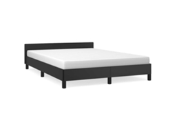 Bed Frame With Headboard, Bed Frames With Headboard Vidaxl Preto Couro Artificial (140 X 190 Cm)