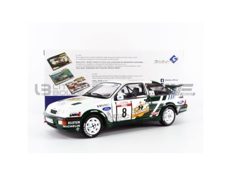 Carro Da Coleção Miniatura SOLIDO 1/18 Ford Sierra Cosworth Tour de Corse 1988 Branco / Verde 1806102