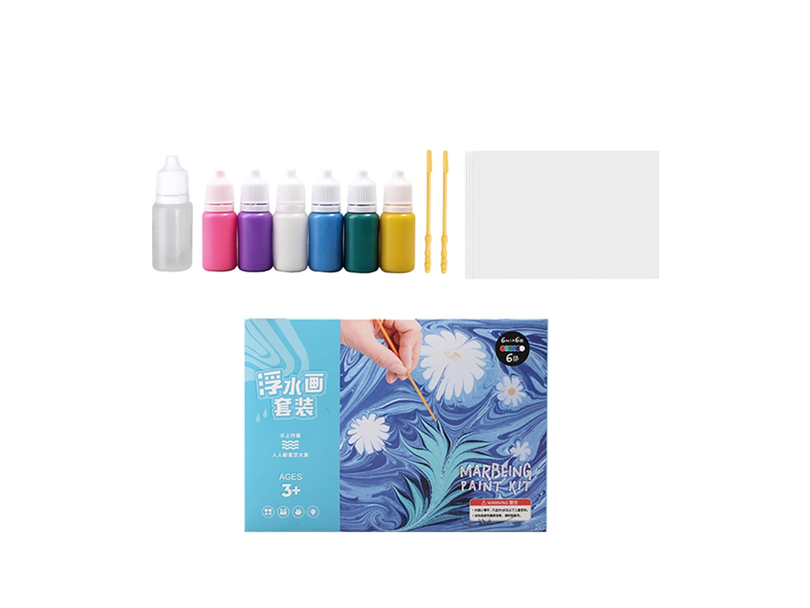 Kit de Tinta de Marmeleiro 6 Cores Seguro Educativo para Arte Manual Diy Presente Crianças Aprendizagem Precoce | S/MARCA