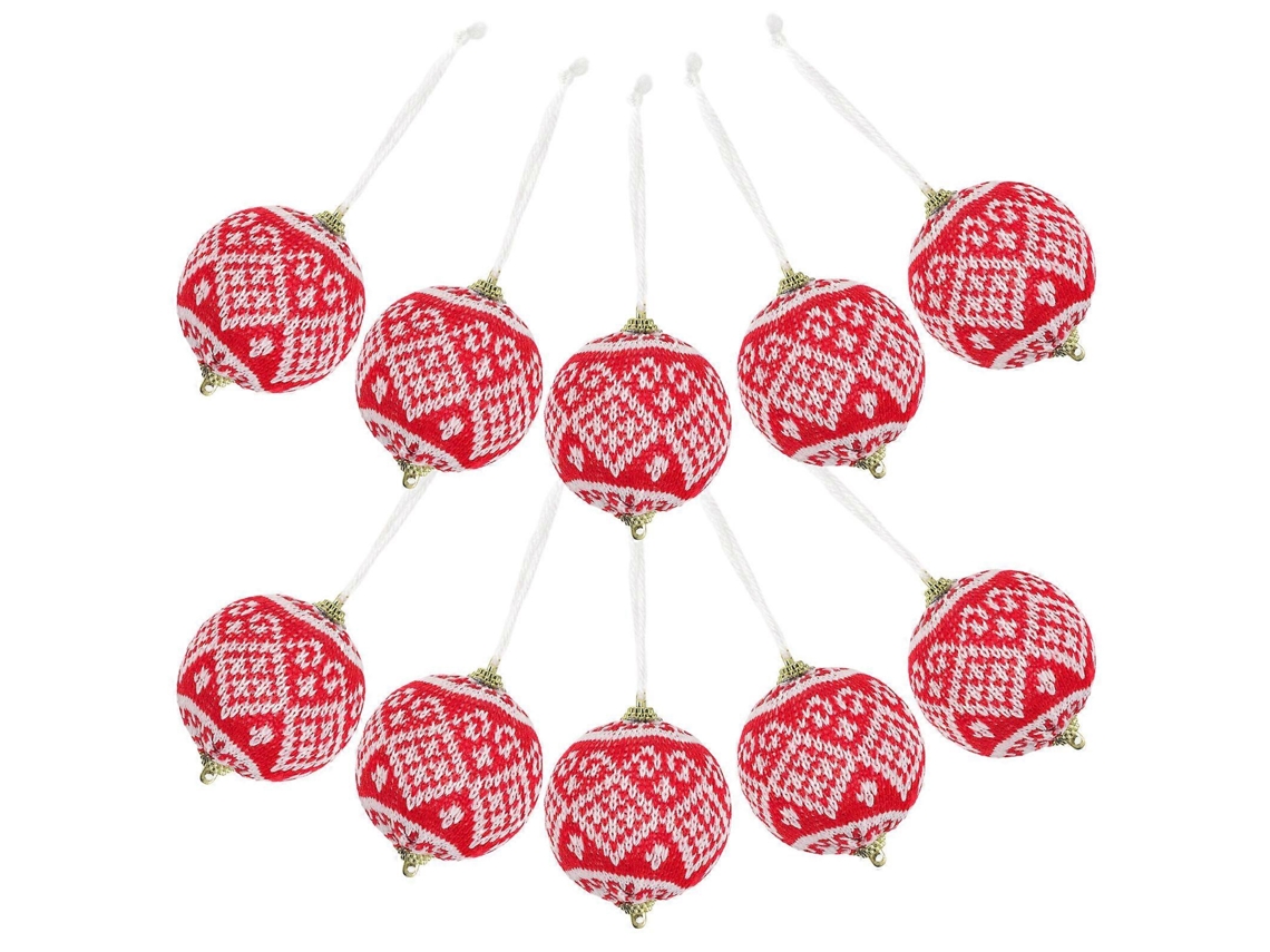 Pacote Com 12 Enfeites Redondos Para Árvore De Natal, 15 X 7 Cm Olysi Shop