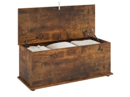 Banco De Arrumação Com Capacidade Para 120 Kg, Ideal Para Quartos E Entradas, Em Madeira, 100x40x40 Cm, Castanho.