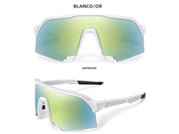 Óculos de ciclismo unissex MDUG com lentes grandes de polímero e proteção UV400.