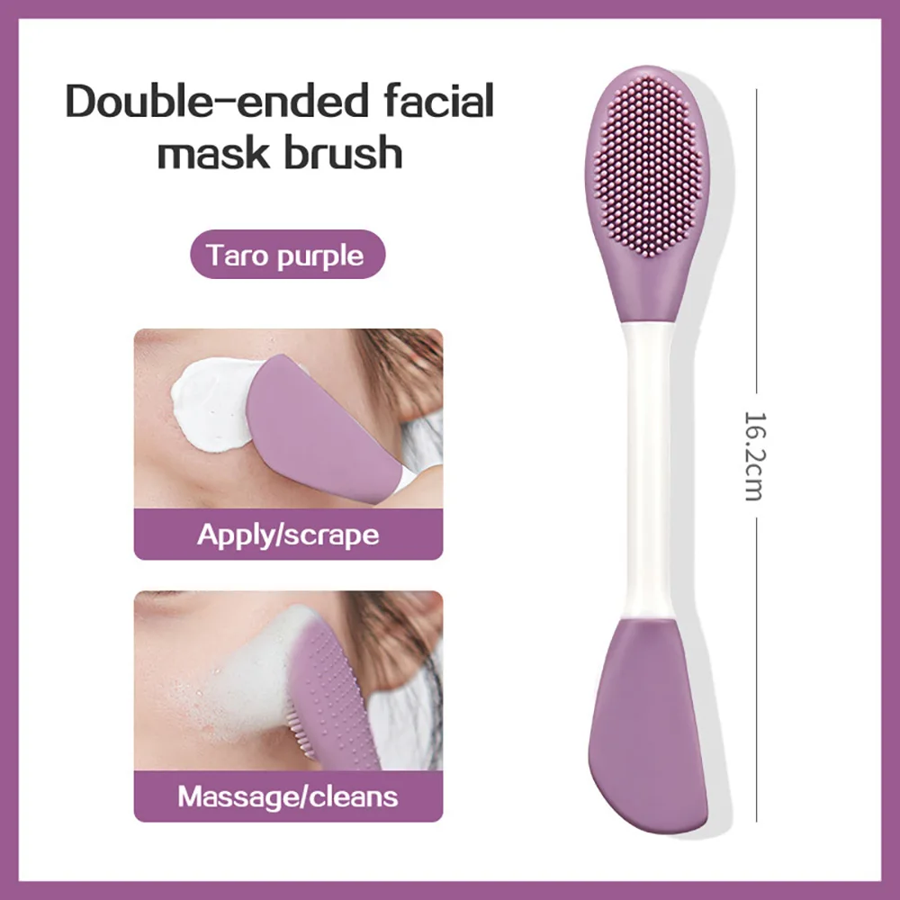 Escova De Silicone De Ponta Dupla Para Máscara Facial, Ferramenta De Limpeza E Aplicação.