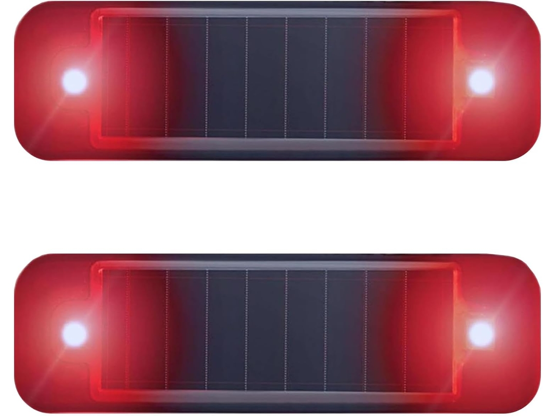 Alarme Solar Para Carro – Conjunto De 2 Luzes Advertência Led, Luz De Segurança Falsa Antifurto Movida A Energia Solar