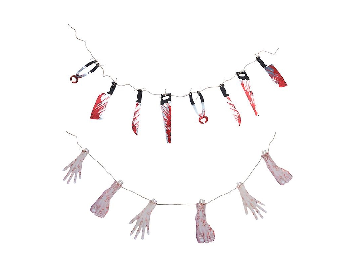 2 Unidades De Bandeiras Decorativas De Corda Para Decorações De Halloween ALLINLESS