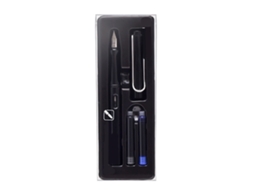 Caneta Estilográfica Recarregável Com Cartucho De Tinta Ponta 0.38mm Aço Inoxidável Preto