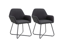 Conjunto 2 Cadeira De Jantar Vidaxl Preto Tecido (61 X 61 X 84 Cm)