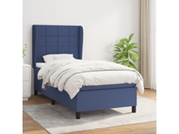 Vidaxl Cama Com Molas/colchão 80x200 Cm Tecido Azul