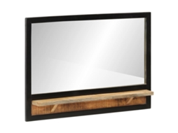 Vidaxl Espelho Com Prateleira 80x8x55 Cm Vidro E Mangueira Maciça