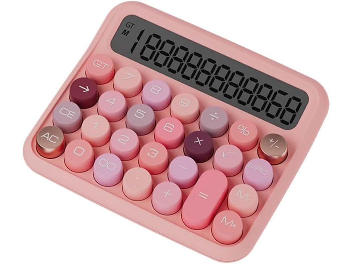 Calculadora Mecânica De 12 Dígitos Com Tela Lcd De 5 Polegadas E Botões Grandes.