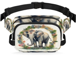 Pochete com Estampa de Elefante Indiano para Mulheres 22 8 X 6 3 X 15 5 Cm Design Diy Pa Impermeável
