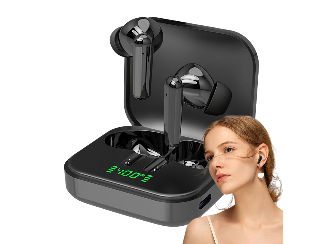 Fones De Ouvido Intra Auriculares Sem Fio Com Longa Duração Da Bateria E Microfone Embutido