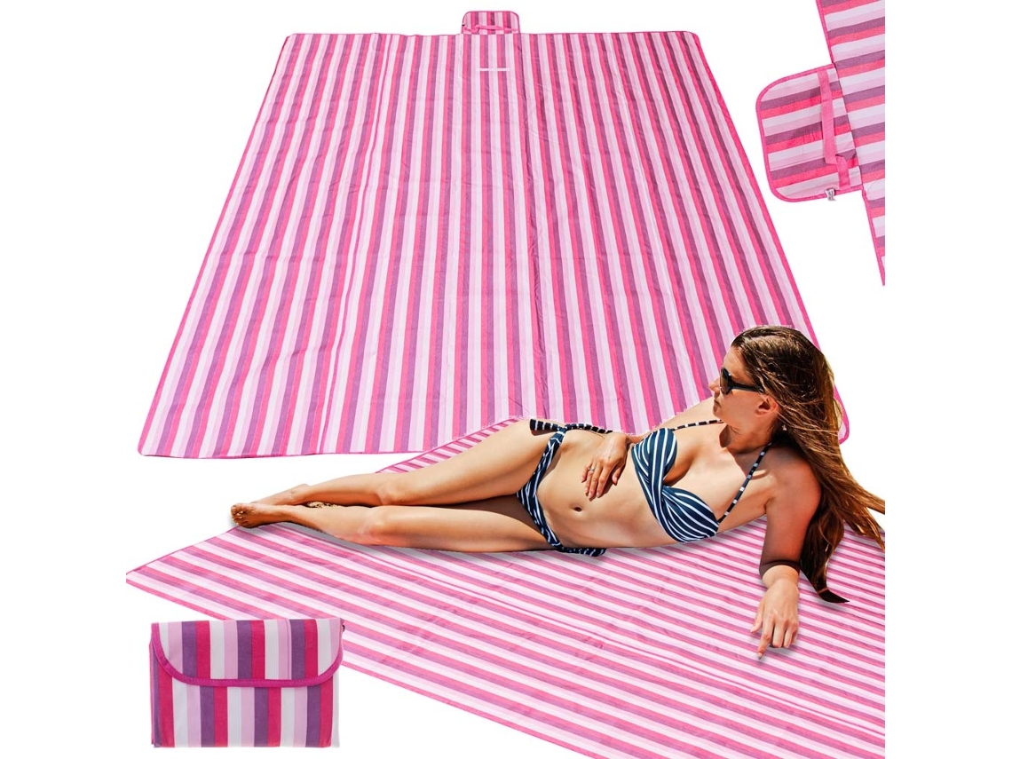 Tapete de Praia Manta de Piquenique de Praia 200x200cm Rosa Pricenet