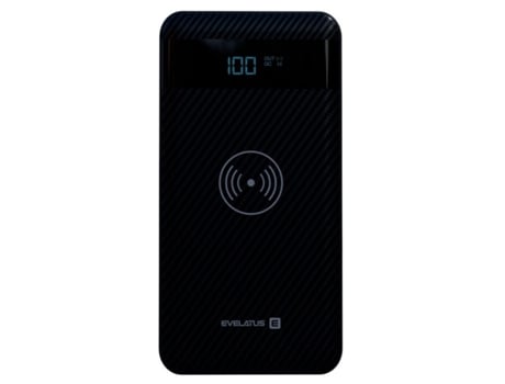 EVELATUS Epb05 10000Mah Power Bank X2 Usb / Micro Usb-C Lightning Carregador Sem Fio 10W Preto