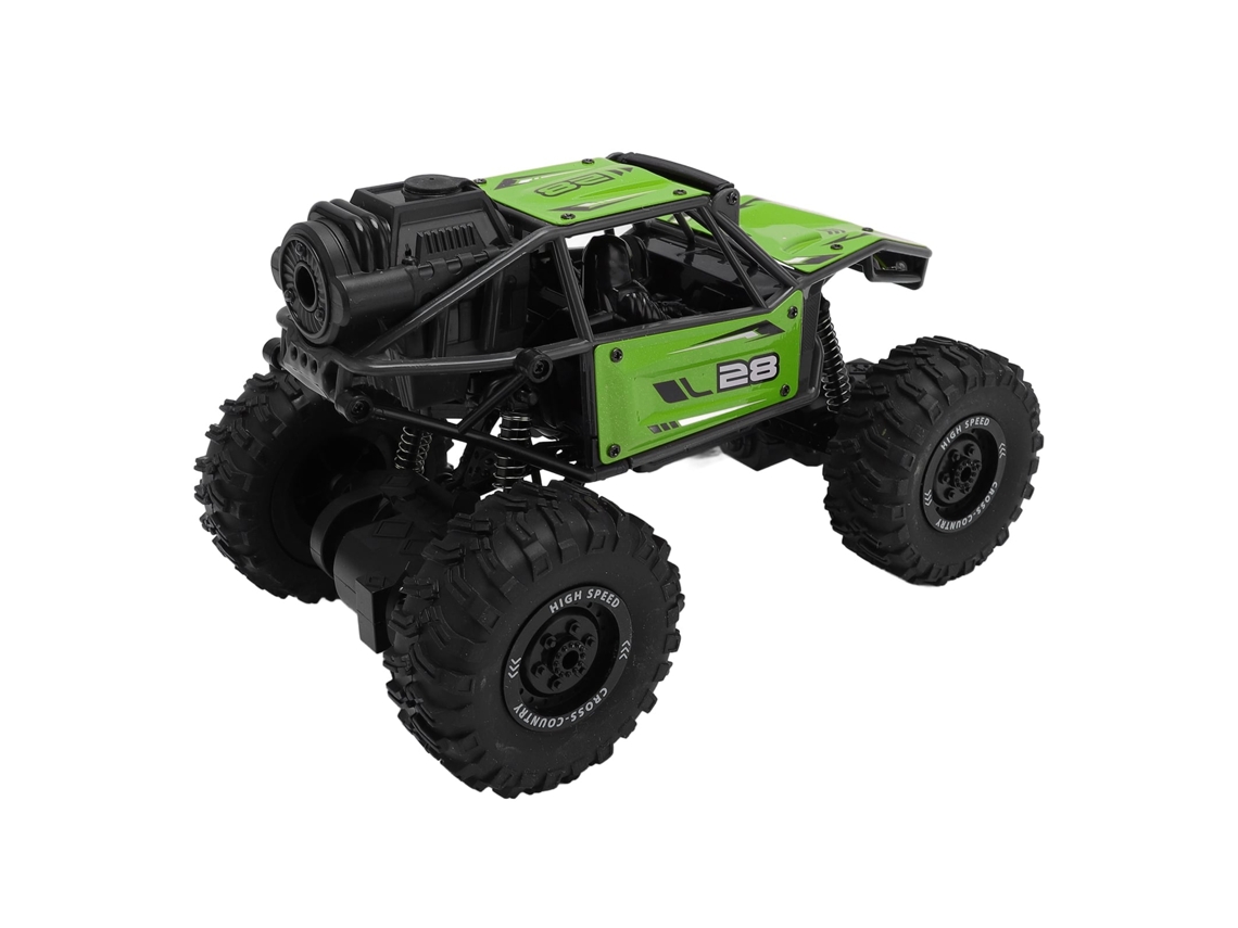 Primerox carro de Brinquedo Controle Remoto 2.4g Off Road com Spray Liga Infantil Verde