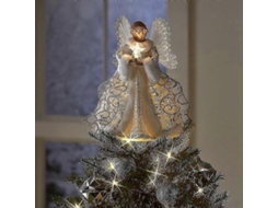 Topo de Árvore de Natal Anjo com Luz Led Usb Decoração Festiva Natal e Ano Novo | S/MARCA