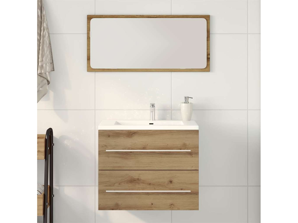 Vidaxl Gabinete Para Pia De Banheiro, Carvalho Artesanal, 60x38,5x48 Cm, Madeira Engenheirada