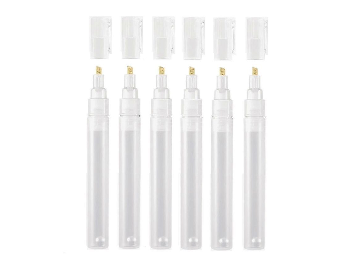 Kit Com 6 Marcadores De Retoque Vazios E Recarregáveis, Redondos E Inclinados, Para Arte, Pintura E Artesanato, 6 Mm Olysi Shop