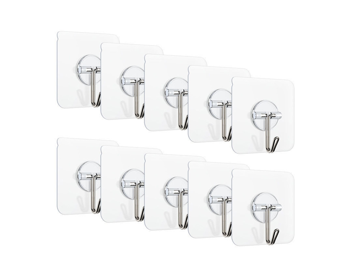 10pcs Ganchos Autoadesivos Transparentes S/MARCA