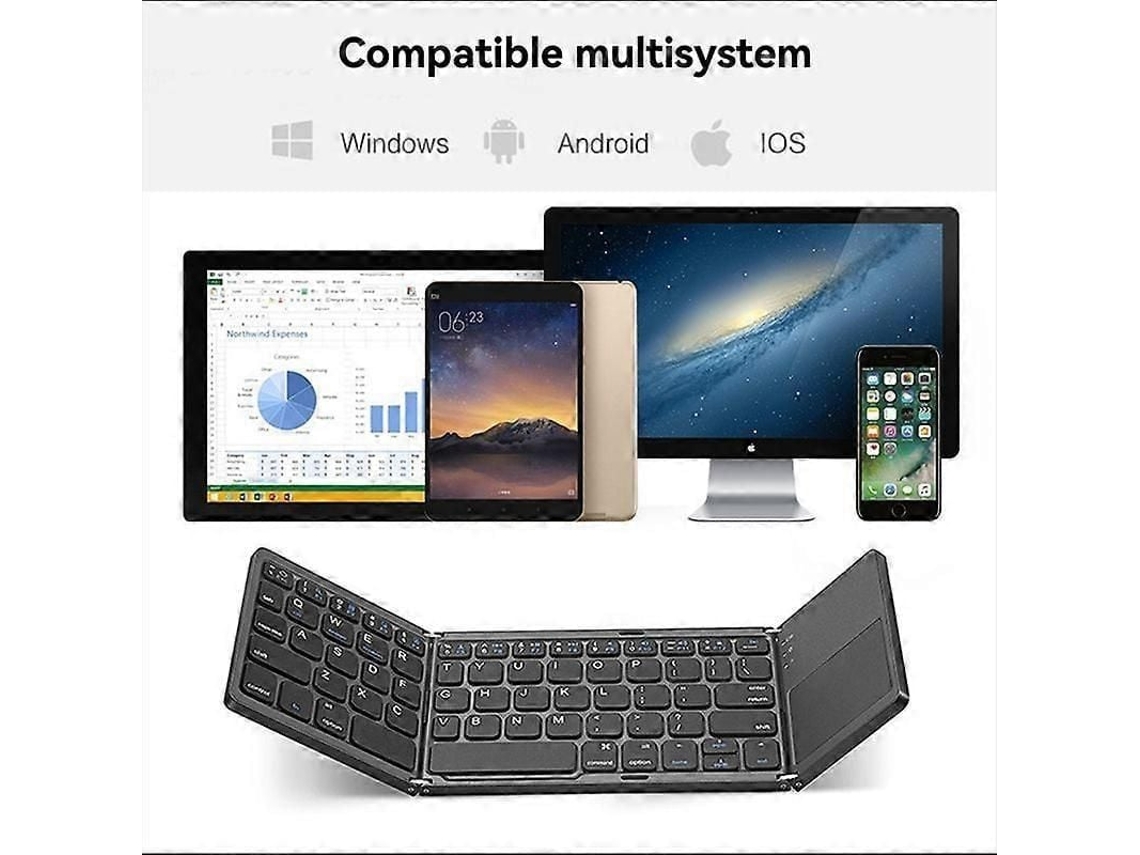 Teclado Dobrável em couro TAISHENGDA, com suporte para Samsung Galaxy Z Fold