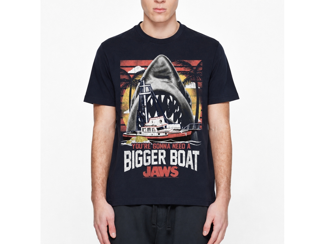 Rockinstone Jaws Movie Ygnabb Navy Adult T-shirt Size:l