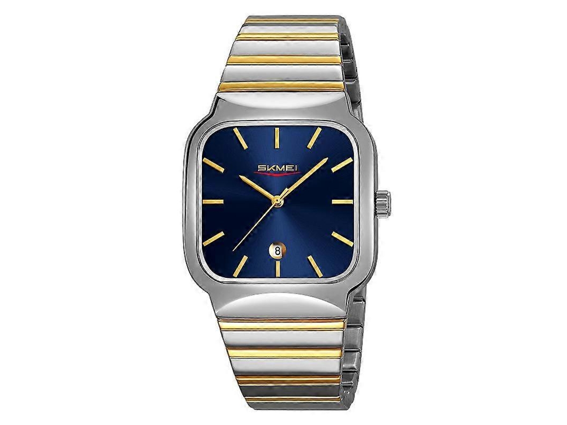 Relógio Skmei 9361 Com Pulseira De Aço, Mostrador Texturizado, Formato Quadrado, Estilo Business Casual, Quartzo.