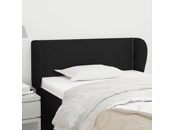 Cabecero con Alas de Tela 83x23x78/88 cm Negro