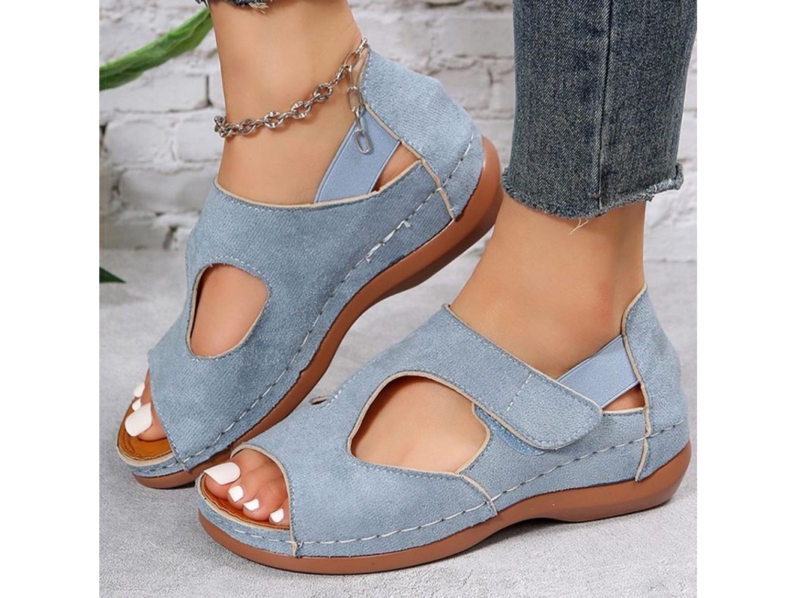2026-sandálias Mulher 2023 Verão Sapatos Confortáveis Tacões Elegantes Calçado Feminino Cmk 40 Azul