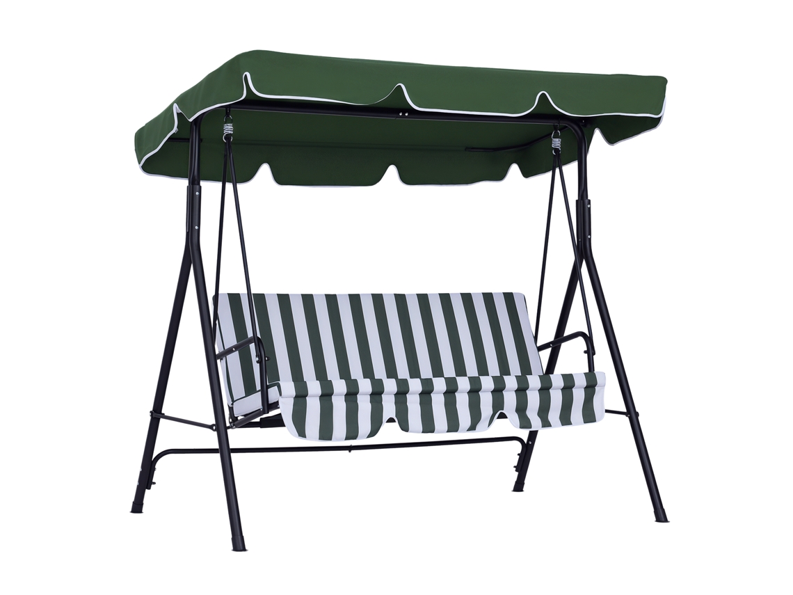 Balcão de Jardim com Almofada e Toldo 172x110x153 Cm Verde S/MARCA