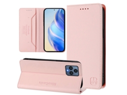 Capa De Couro Para Celular Rc01 Com Dupla Dobra Magnética E Rfid