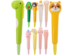 Conjunto De 10 Canetas Gel Multifuncionais Plástico Fofas, Práticas