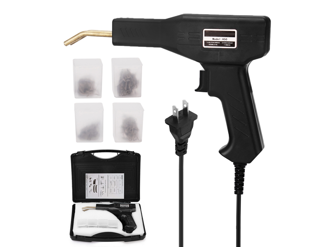 Grampeador a quente para soldagem de plástico, ideal para reparo de para-choques de carros e outras ferramentas de oficina.