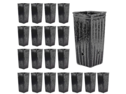 20 Vasos de Plástico para Plantas, Contenedores de 10x20cm com Buracos de Drenagem para Jardim Interior e Exterior