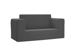 Sofá-cama infantil de 2 lugares pelúcia VIDAXL macia antracite