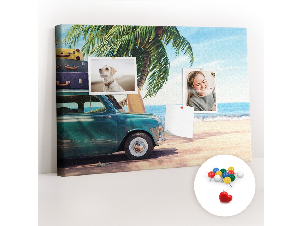 Lousa De Cortiça Praia De Férias Para O Corredor Espelharte (60x40 Cm)