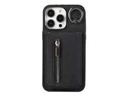 Suporte Casa Pega Para Iphone 15 Pro Pele Sintética Preto