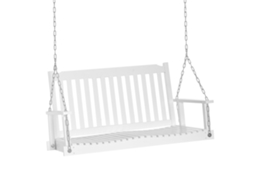 Balanço de jardim para 2 pessoas ZENCORE SERVICES banco suspenso madeira maciça 117x69x60cm branco