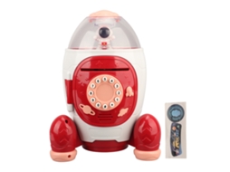 Walshlxq caja de Ahorro para Niños, Banco Espacial Con Contraseña, Cofre de Monedas Infantil Rojo