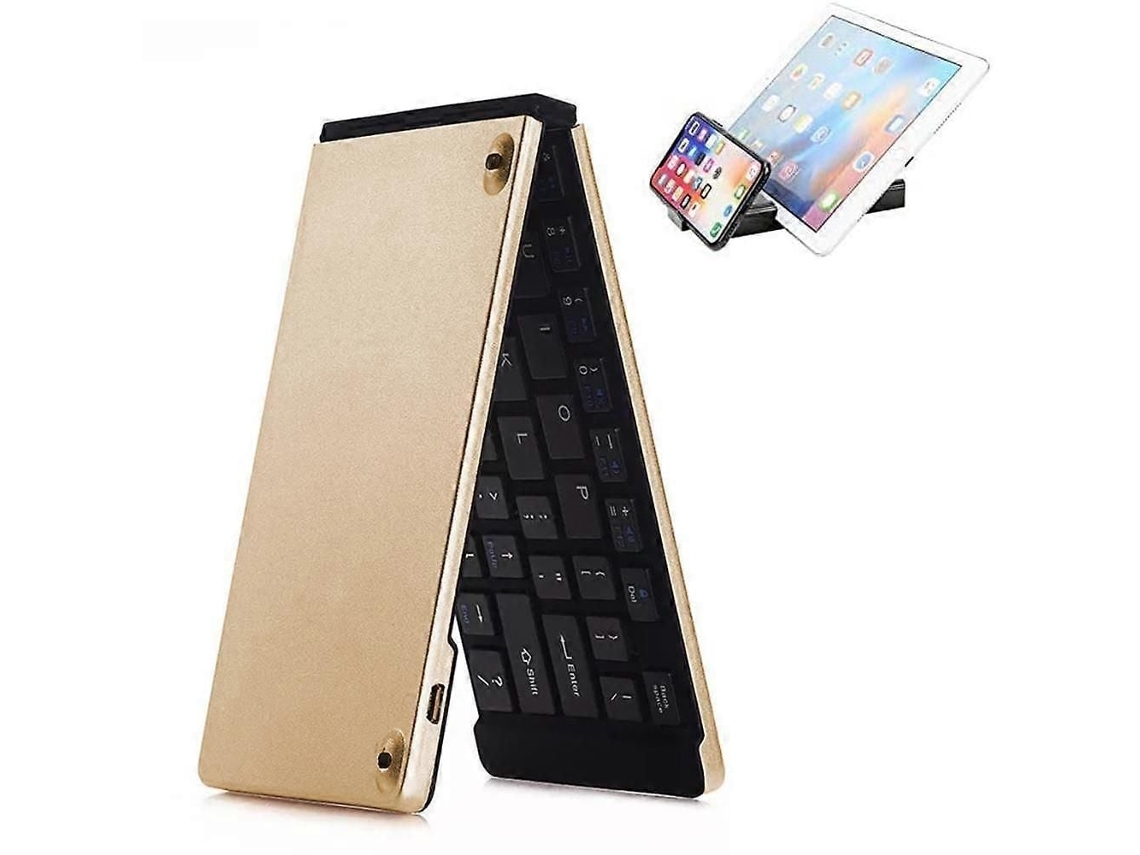Teclado Bluetooth Sem Fio Dobrável Duplo, Compatível com Ios, Ipad, Android, Pc TAISHENGDA