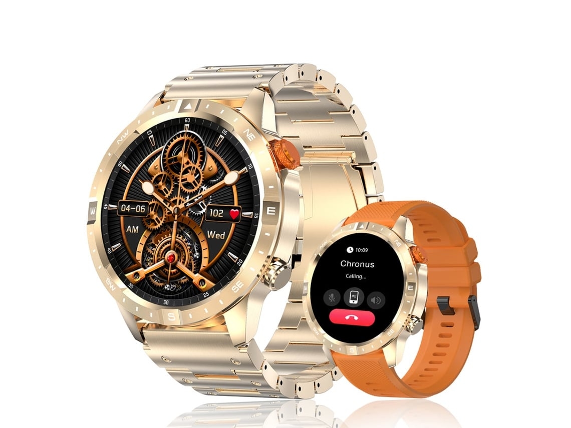 Smartwatch Ak57 Tela Grande Amoled De Alta Definição De 1 43 Polegadas Suporta Chamadas Bluetooth Ouro Yunzii
