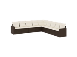 Garden Sofa Set, Garden Sofa Sets Vidaxl Marrom Rattan / Vime (n/a)